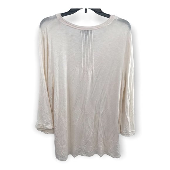^ Style & Co. Women's Large Ivory Pleated Shirt - Picture 2 of 5